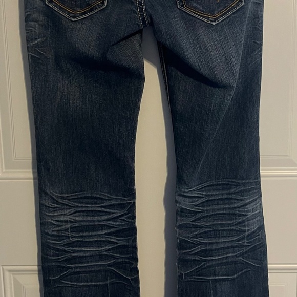 Twentyone Black Rue 21 Distressed Denim Jeans Womens 3/4 Slim Boot Double Button - Picture 9 of 9